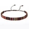 Handgefertigtes gewebtes Armband im Ethno-Stil mit bunten Nepal-Regenbogenstreifen - Regenbogenstreifen-Stil (21)