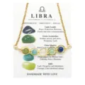 Libra Sternzeichen Halskette mit Natursteinperlen, Edelstahlkette und Lapis Lazuli Stein - Waage Gold Stil (3806)