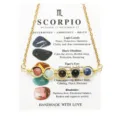 Scorpio Sternzeichen Naturstein Perlenkette mit goldener Edelstahlkette für Damen - Skorpion Gold Stil (3807)