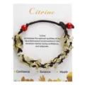 Bracciale in citrino naturale fatto a mano con perle in legno su cartoncino - 3869 / Citrino