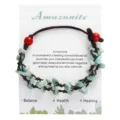 Bracciale fatto a mano in perle di Amazzonite naturale su carta delle proprietà curative - Amazzonite