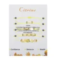 Handmade 4-piece citrine natural stone bracelet set with adjustable yellow cord for women - Yellow (Citrine)