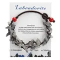 Bracciale intrecciato in labradorite fatto a mano con scaglie di pietra naturale - Labradorite
