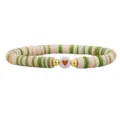 Handgefertigtes böhmisches Herz-Armband aus Fimo in Grün, Pfirsich und Weiß Tönen - Creme Matcha Orange Rosa Mix Stil (11)