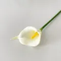 Mini Calla Lily τεχνητο λουλουδι PU με λευκο στελεχος για γαμο και σπιτικη διακοσμηση. - κρεμ
