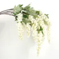 Kunstmatige witte wisteria hangende bloemen nepmelocatie voor bruiloft feest muur decor - Wit