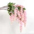 Kunstmatige roze wisteria hangende bloemen 5 takken nepfleurs garland voor bruiloft decor - Lichtroze