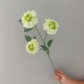 Fiore di Rosa Artificiale a 3 Teste Vintage Verde Seta Peonia Arredo Matrimonio Casa - Rosa a 3 Teste Verde