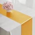 Camino de mesa de satin dorado elegante para decoracion de boda mantel poliester liso - 30cm*275cm / Amarillo jengibre