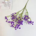 Paarse kunstmatige gipsy bloemen PU touch boeket voor bruiloft huisdecoratie. - Paars