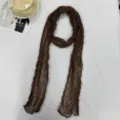 Bufanda larga marrón de lunares, ligera y arrugada, perfecta para primavera y otoño. - Moteado Marrón