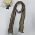 Bufanda arrugada de lunares marrones variante, chal ligero de algodón lino para mujer. - Gris moteado