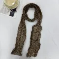 Bufanda larga plisada con estampado leopardo vintage mujer ligera primavera otoño top - Leopardo Marrón