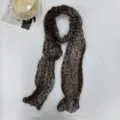 Vintage leopard print cotton linen long scarf for women, lightweight spring autumn neck wrap. - Brown Leopard
