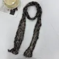Retro leopard print wrinkled long scarf for women, lightweight spring autumn neck warmer - Khaki Leopard