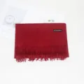 Bufanda unida larga con flecos cálida de invierno suave para mujer chal rojo moda. - Rojo vino oscuro n.º 30