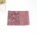 Bufanda de lino bordada vintage para mujer, chal floral largo y envoltura de protección solar. - 2# Rosa Roja