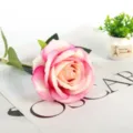 Artificial pink rose flower single branch for wedding photography props and home decor SKU - Light Pink