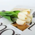 Artificial tulip flowers silk fake flowers for wedding home decoration photography props. - Silk Champagne