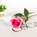 Artificial pink rose single stem flower for wedding party home decor photography props - Pink