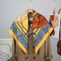 Mujer Lujo Seda Cuadrado Bufanda 90cm Vintage Silla Cinturón Estampado Moda Elegante Pañuelo - Estilo 1