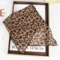 Chic leopard print silk scarf for women, lightweight vintage neckerchief for daily wear. - 22x180cm / Leopard Print