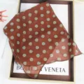 Khaki French polka dot silk scarf for women lightweight elegant vintage neckerchief sun protection - 22x180cm / Brown Water Ripple Polka Dots