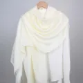 Elegante crèmewitte effen modal katoenen sjaal en lange omslagdoek voor dames mode - Broken Wit / 180cm