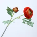 Stelo di fiore di ranuncolo artificiale a 2 teste pianta finta per decorazione casa - Arancione