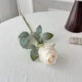 Artificial silk rose flower bouquet retro home decor photography prop single piece variant - White
