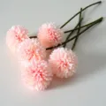 Pink artificial pompon chrysanthemum flowers bouquet for home wedding decoration props. - Flesh Pink