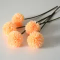 Peach artificial flower pompon chrysanthemum, single head fake flower for home decor. - Champagne