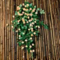 Guirlande de roses artificielles en soie pour décoration murale et tuyaux 38 fleurs - Champagne victoria