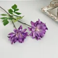 Lila künstliche Dahlie mit 2 Köpfen, realistische Deko Blumen für Tisch Heim Fotografie Requisiten. - Lila