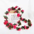 Romantische künstliche rosa Rosenranke für Hochzeits- und Veranstaltungsdekoration - 45 Köpfe / Fuchsia