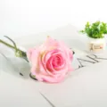 Artificial pink rose flower single branch home wedding decor photo prop romantic gift - Pink