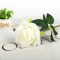 Single white artificial rose flower branch home wedding decoration photography prop - White