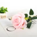 Pink artificial rose flower single stem for home decor and wedding photography props variant - Light Pink