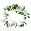 Dekorative künstliche rosa Rosengirlande für Hochzeitsdecken und Eventdekoration - 10 Köpfe / Hellrosa
