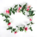 Lebendige künstliche rosa Rosengirlande für elegante Hochzeits- und Partydekoration - 10 Köpfe / Fuchsia