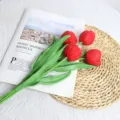 Artificial red tulip flowers simulation bouquet home decoration photography props nice. - 35cm / Red Lantern Tulips