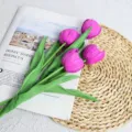 Purple artificial tulips PU touch flowers for home decor photography bouquet variant - 35cm / Purple Lantern Tulips