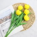 Artificial yellow tulip flowers fake PU touch floral bouquet for home decor party wedding - 35cm / Yellow Lantern Tulips