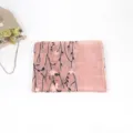 Bufanda de lino bordado vintage para mujer chal largo protección solar pañuelo flores rosas - 4# Rosa Pálido