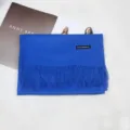Classic solid blue winter imitation cashmere scarf for women with elegant soft fringe tassels - Royal Blue