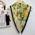 Pañuelo cuadrado con estampado floral para mujer, elegante bufanda artística para la primavera. - Estilo 4