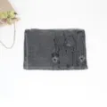 Women's cotton linen embroidered long scarf grey floral vintage sun protection wrap - 8# Dark Grey