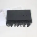 Dark grey solid color cashmere feel winter fringe scarf women soft warm long shawl variant - No. 22 Dark Gray