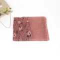 Cotton linen embroidered long scarf for women, dusty pink floral print sun protection shawl - Orange Yellow