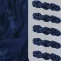 Σκούρο μπλε πλισέ γάζα τραπεζομάντιλο και πλεγμένα τσιμπιδάκια μαλλιών, κομψή διακόσμηση. - 90*180cm / Ναυτικό μπλε